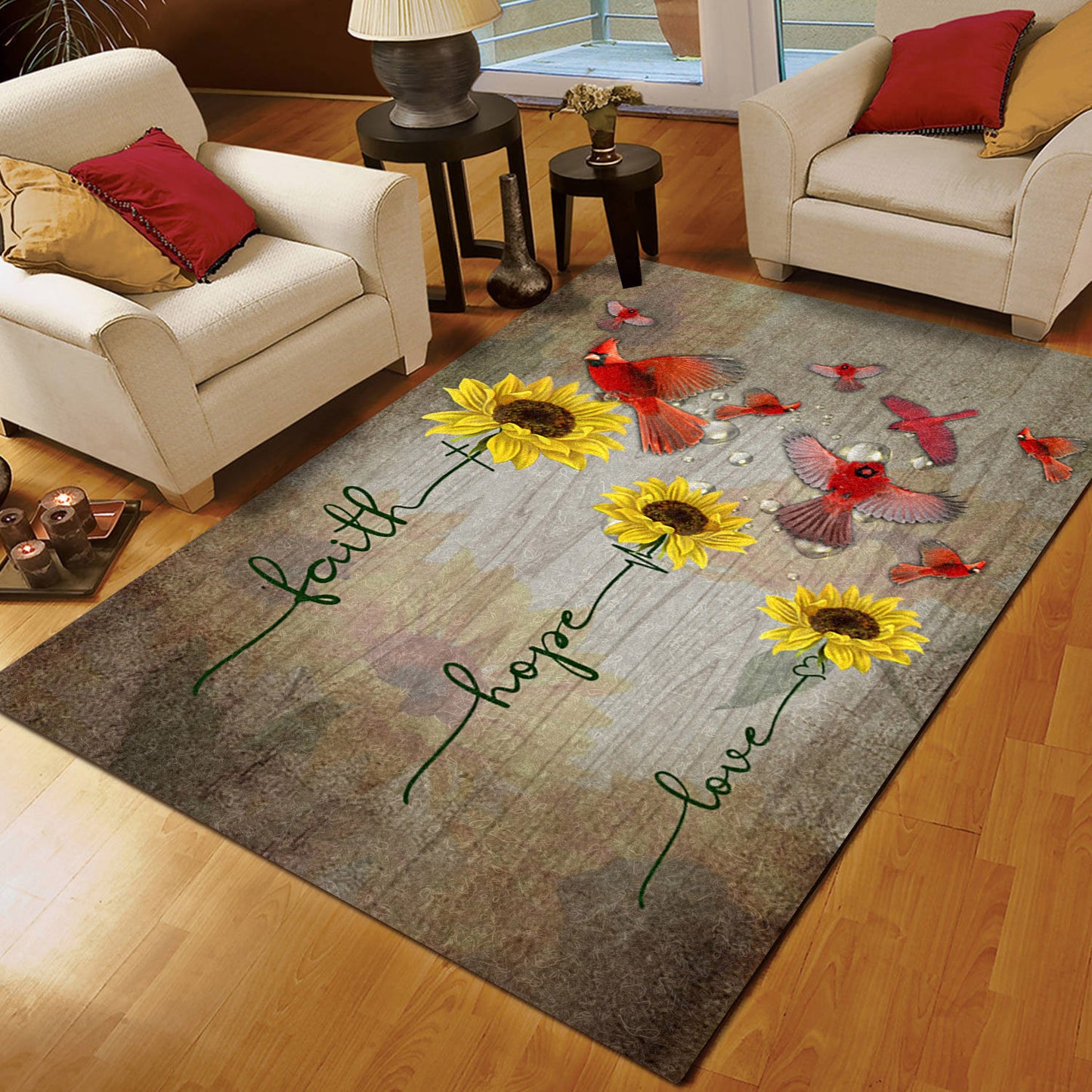 Cardinal Bird Lovers Sunflower Hummingbird CL16110122MDR Rug
