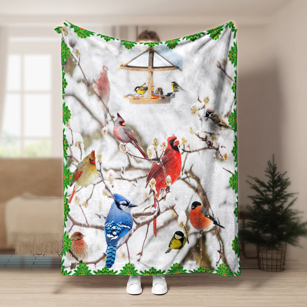 Cardinal Birds 3D CLA21100869F Sherpa Fleece Blanket