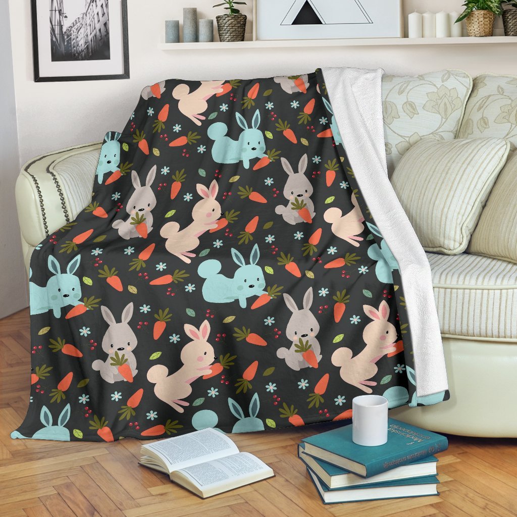 Carrot Rabbit Bunny CL12100206MDF Sherpa Fleece Blanket