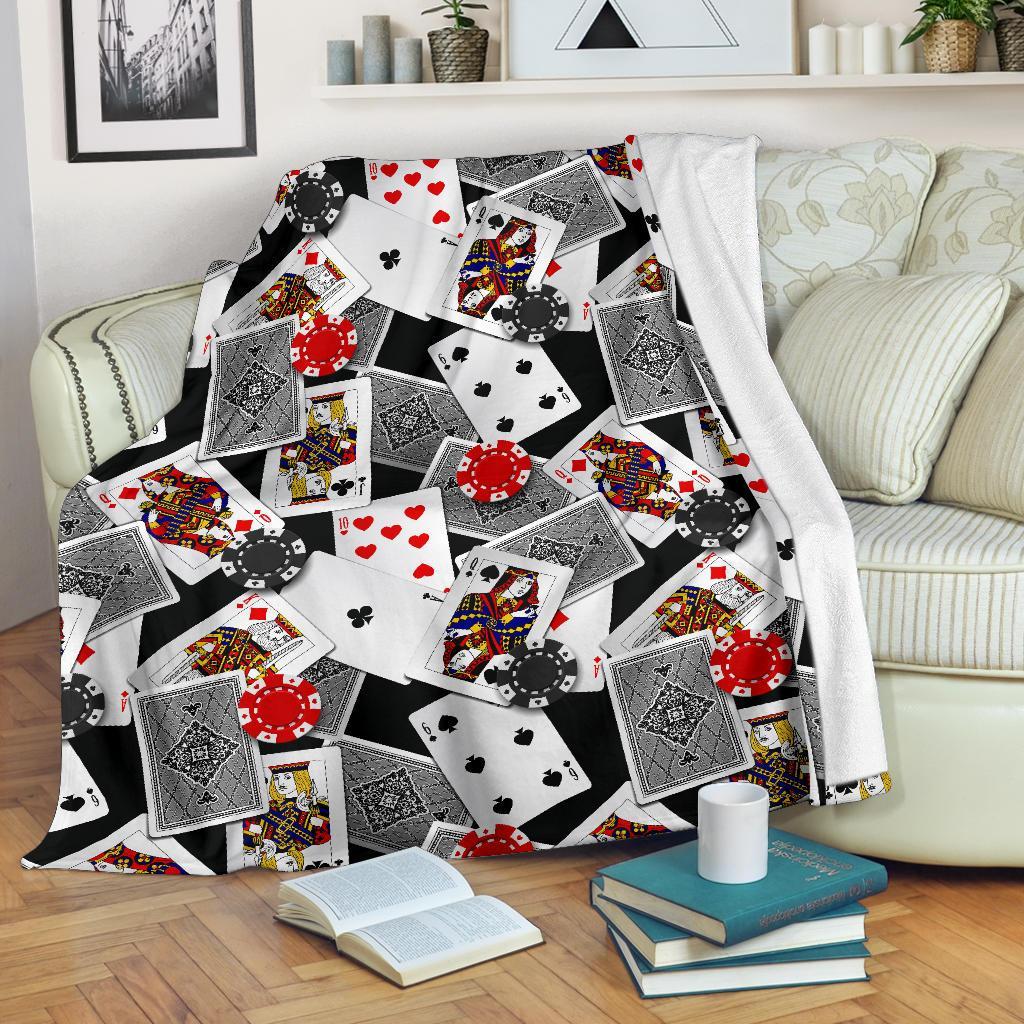 Casino Poker CL12100218MDF Sherpa Fleece Blanket