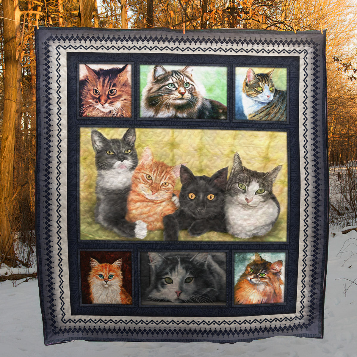 Cat CL11110081MDQ Quilt Blanket