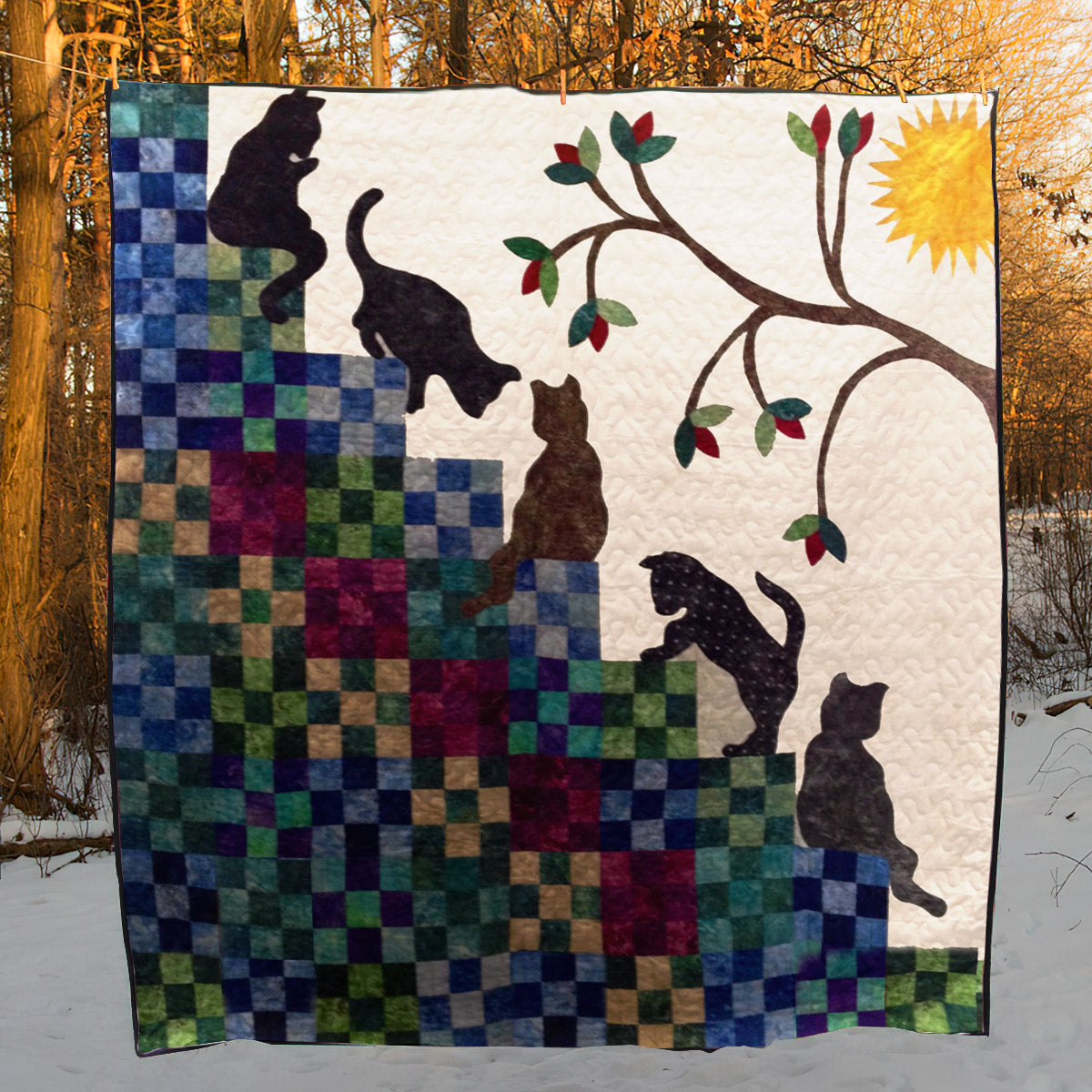 Cat CLA1410121Q Quilt Blanket