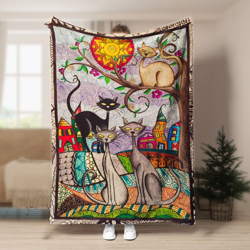 Cat BT190808F Sherpa Fleece Blanket
