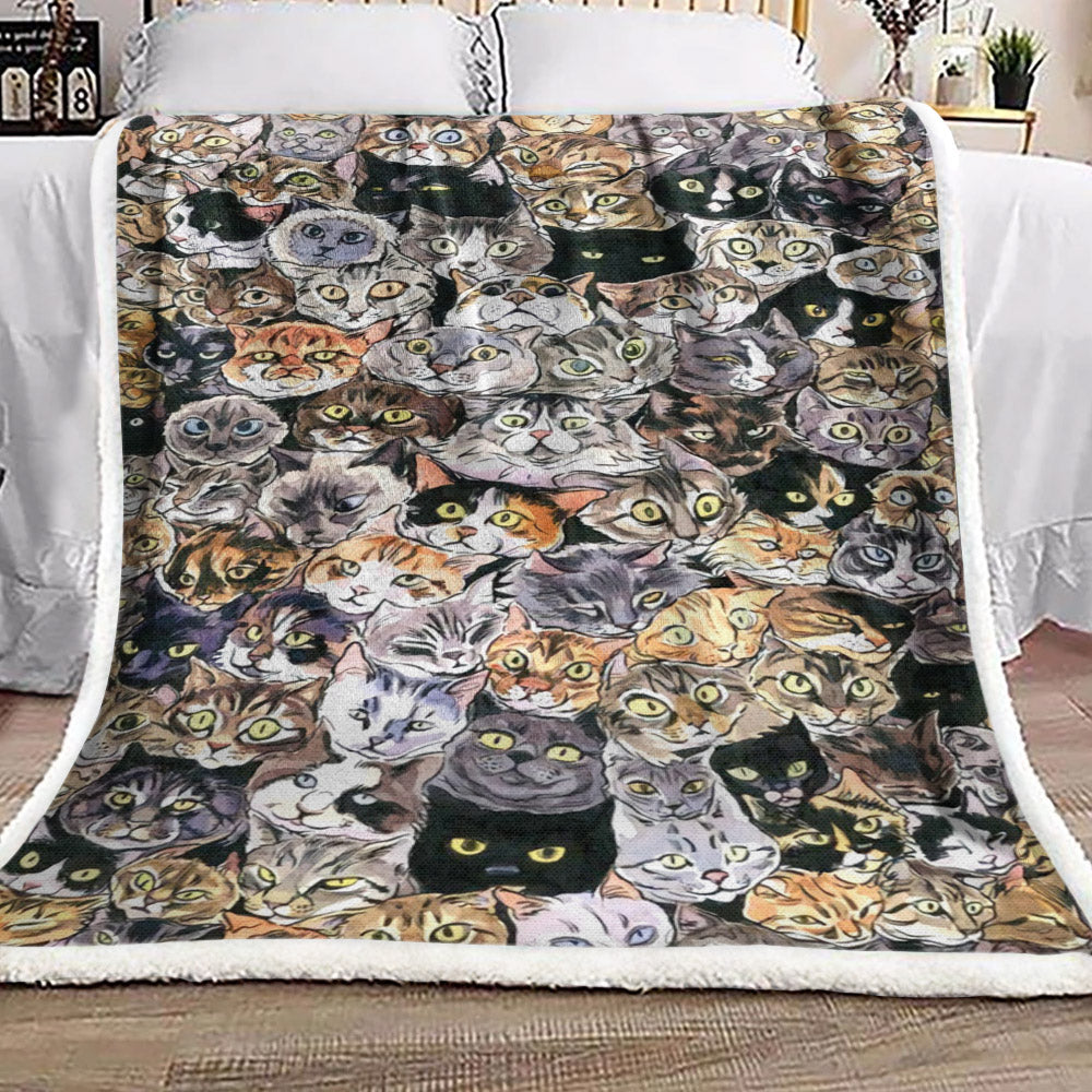 Cat BT2310064F Sherpa Fleece Blanket