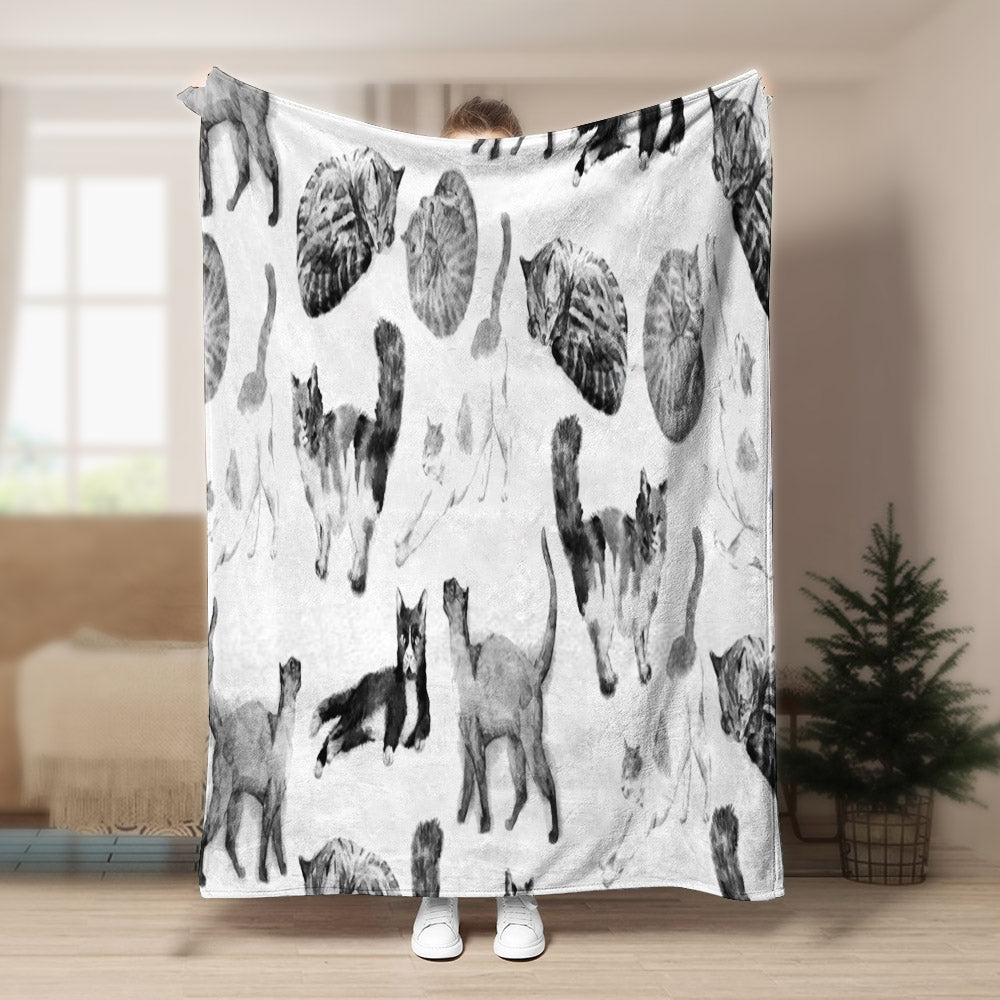 Cat CL140815MD Sherpa Fleece Blanket