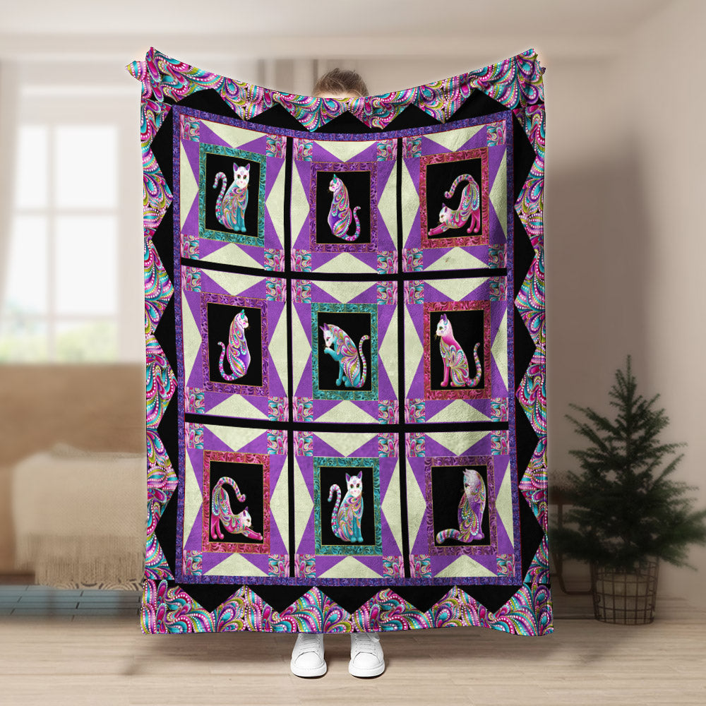 Cat CL170812MD Sherpa Fleece Blanket