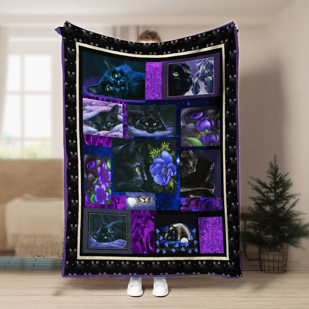 Cat DD0309021F Sherpa Fleece Blanket
