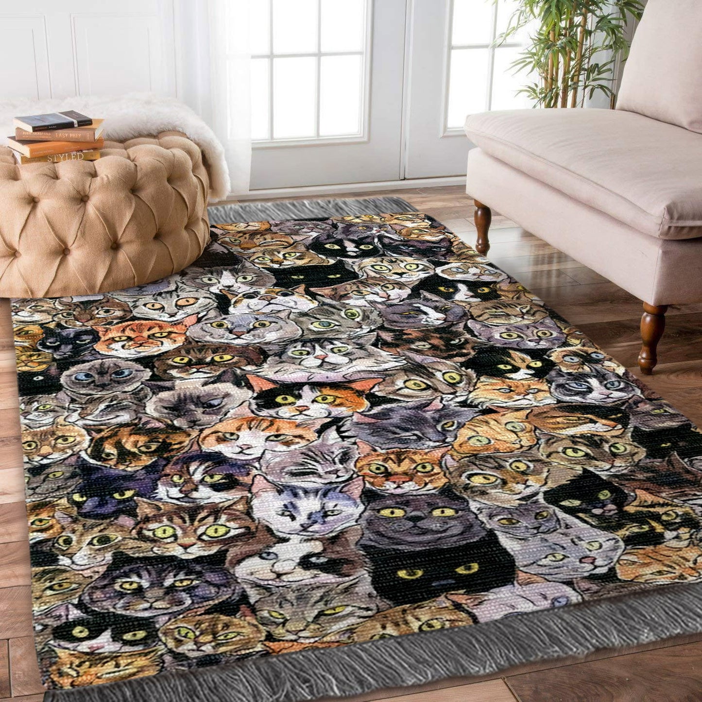 Cat HM1609037F Decorative Floor-cloth