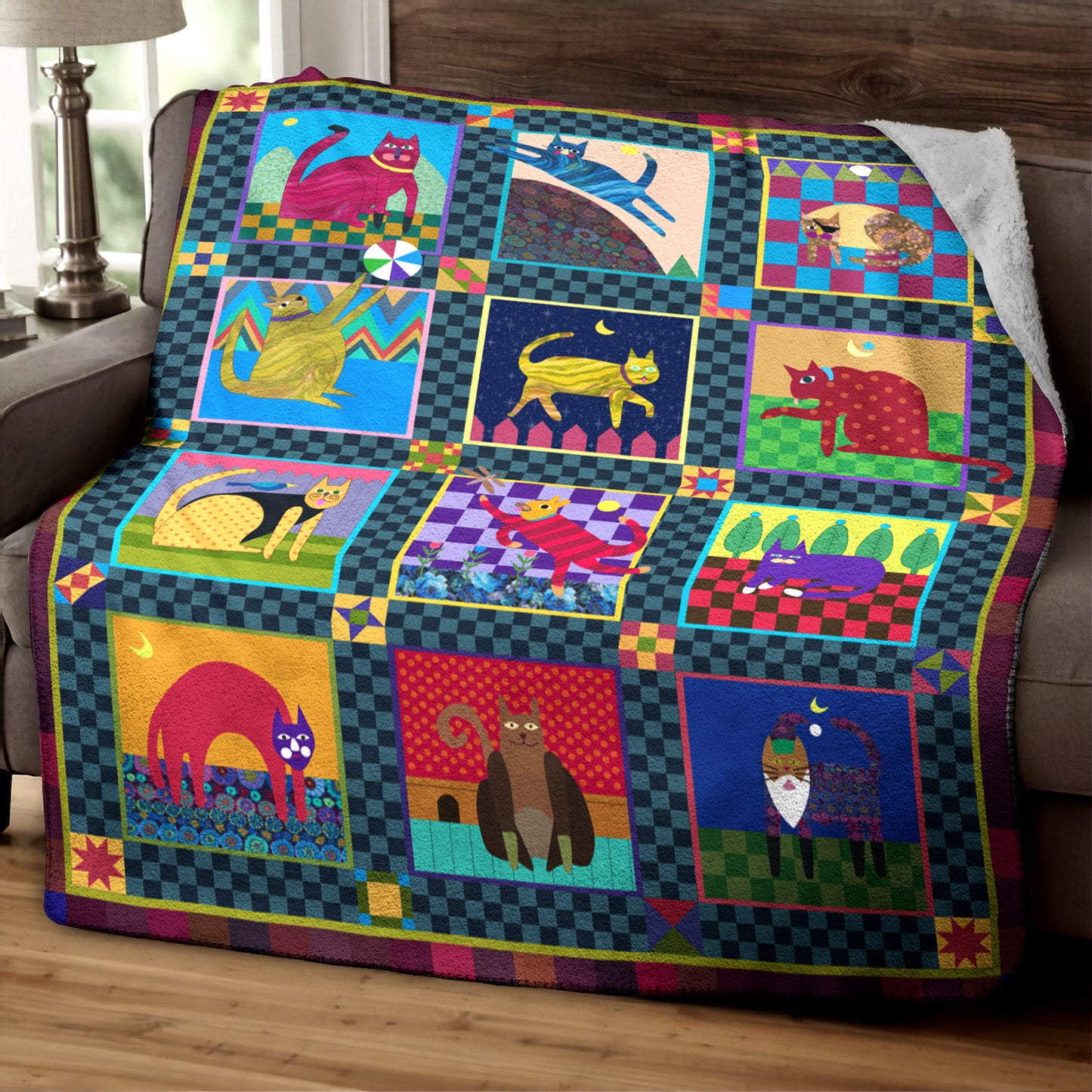 Cat HM230821TT Sherpa Fleece Blanket