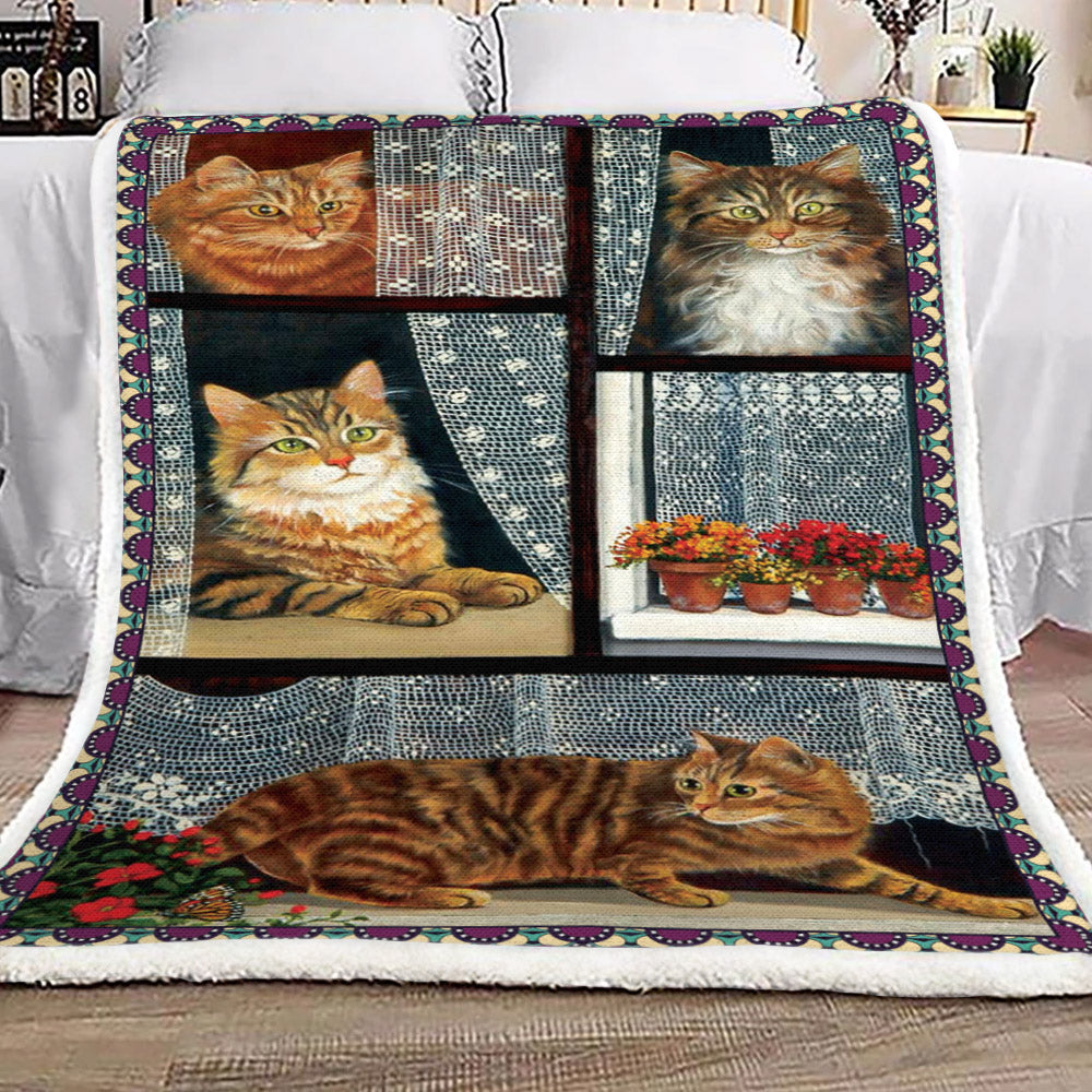 Cat HM2609034TT Sherpa Fleece Blanket