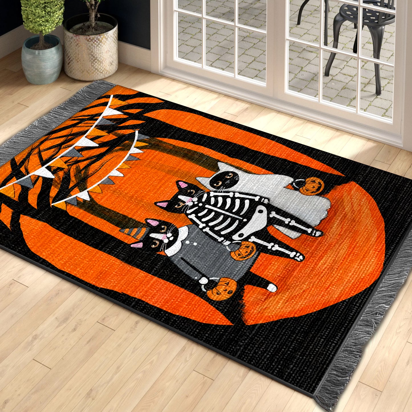 Cat Halloween BL280822O Decorative Floor-cloth