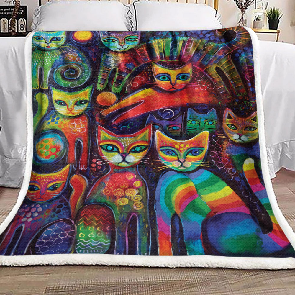 Cat NP1610066F Sherpa Fleece Blanket