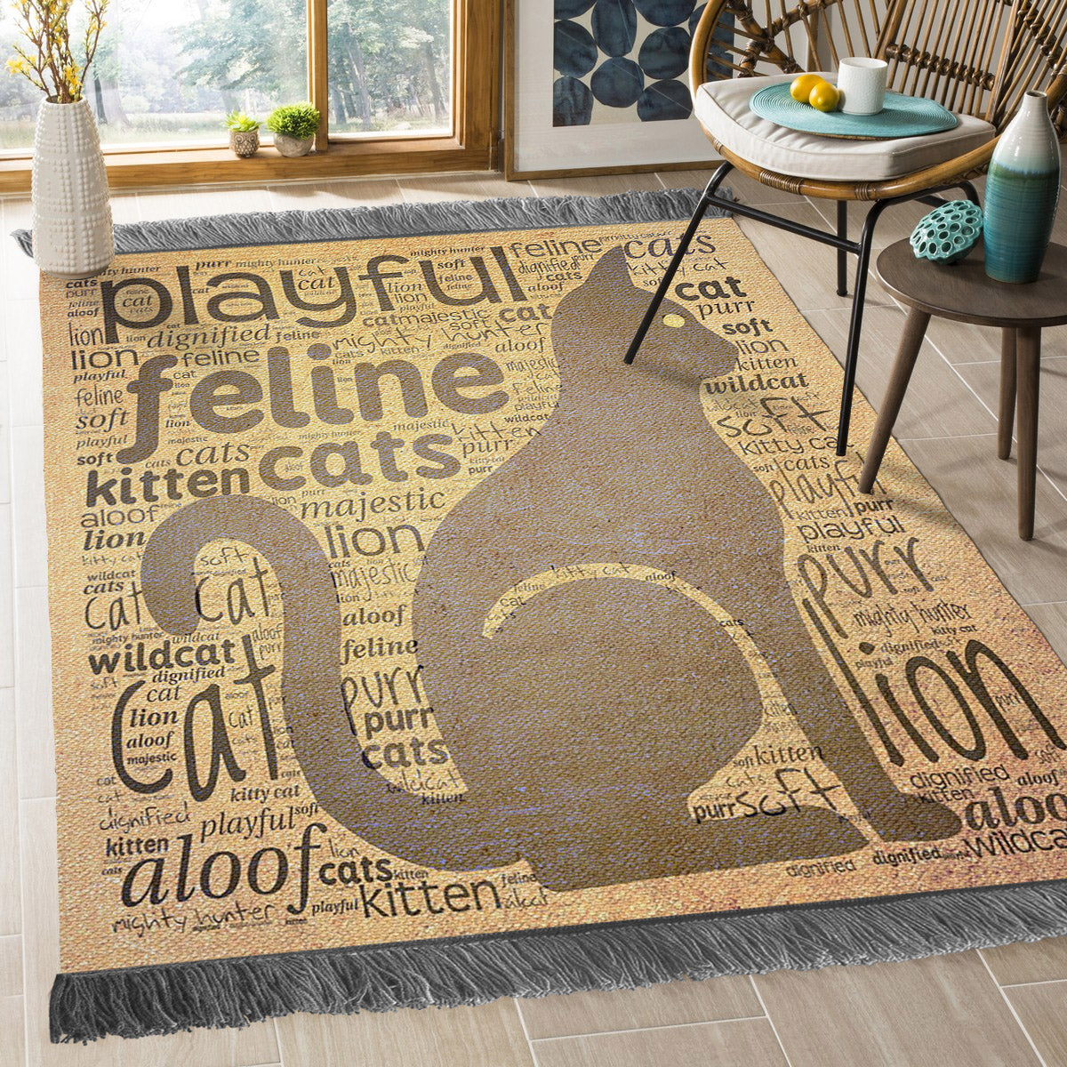 Cat NT1909026O Decorative Floor-cloth