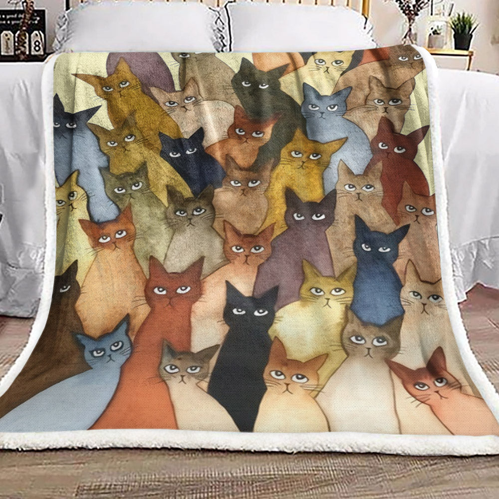 Cat VD240917F Sherpa Fleece Blanket