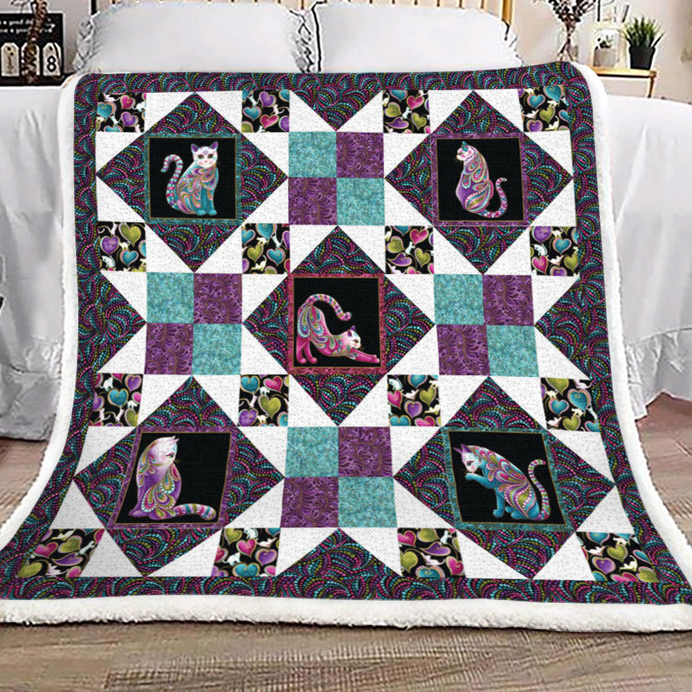Cat YH25100903F Sherpa Fleece Blanket