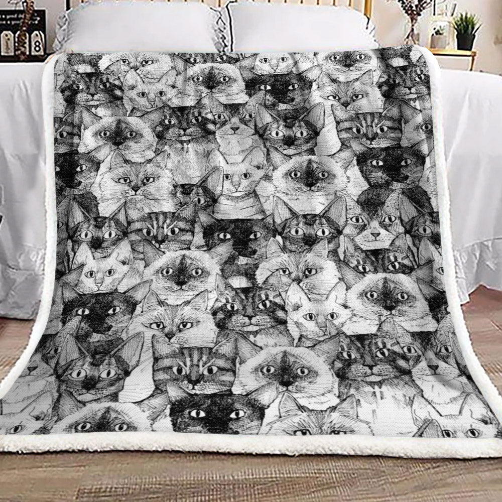 Cats BL2210040F Sherpa Fleece Blanket