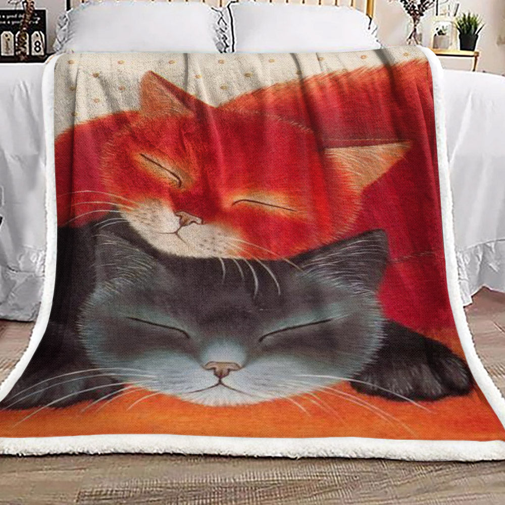 Cats HN031060F Sherpa Fleece Blanket