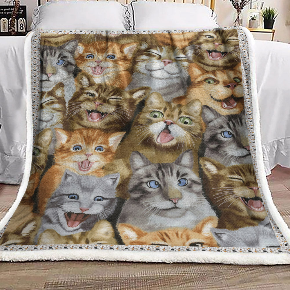 Cats VD1410063F Sherpa Fleece Blanket