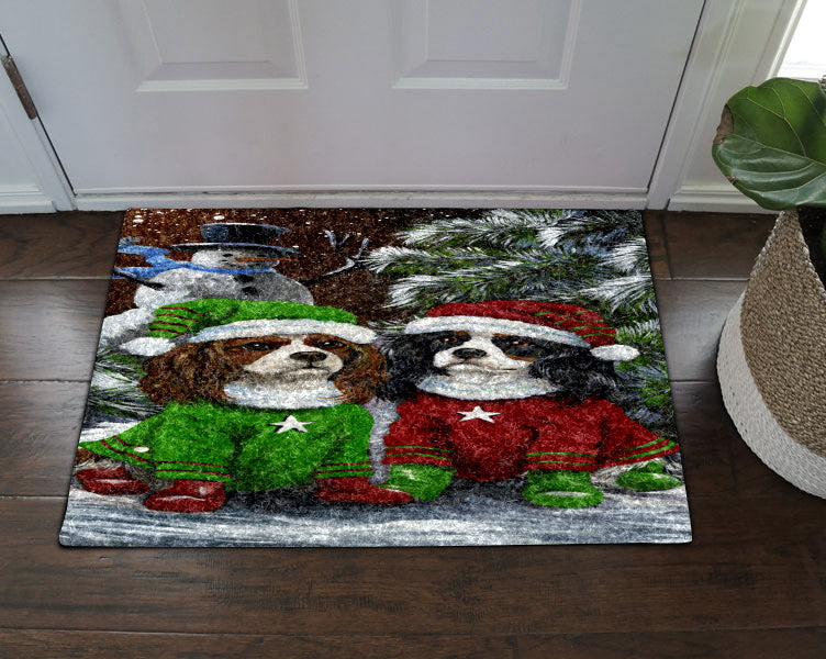 Cavalier King Charles Christmas HN160910D Non-slip Door mats