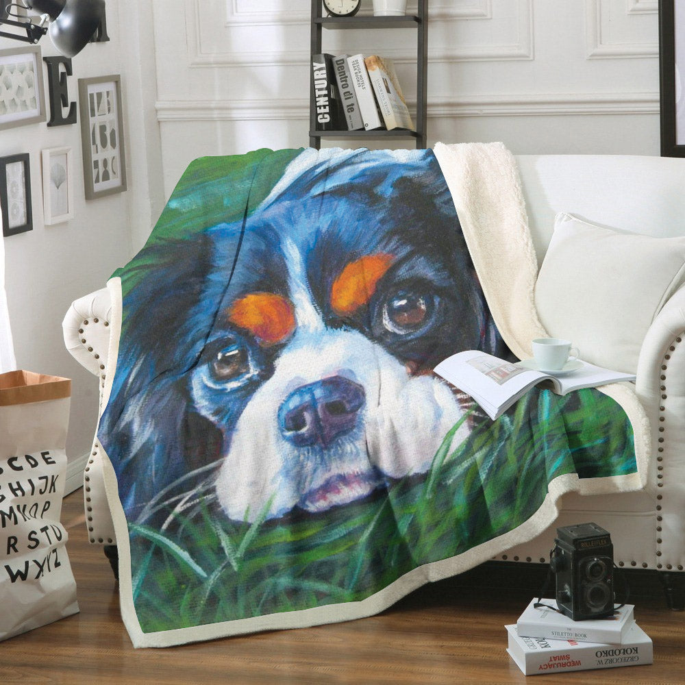 Cavalier King Charles DD200928F Sherpa Fleece Blanket