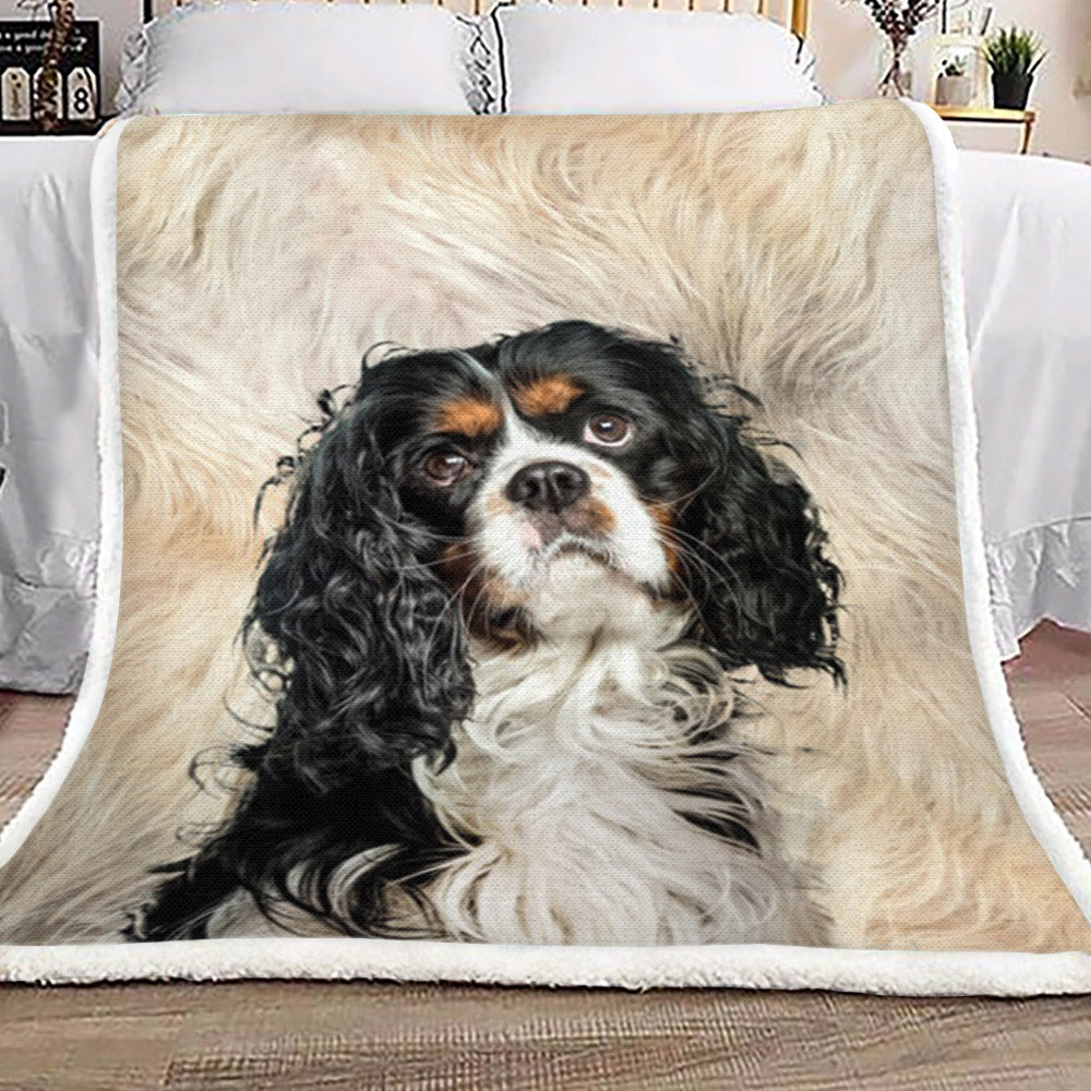 Cavalier King Charles Spaniel HM3009033TT Sherpa Fleece Blanket