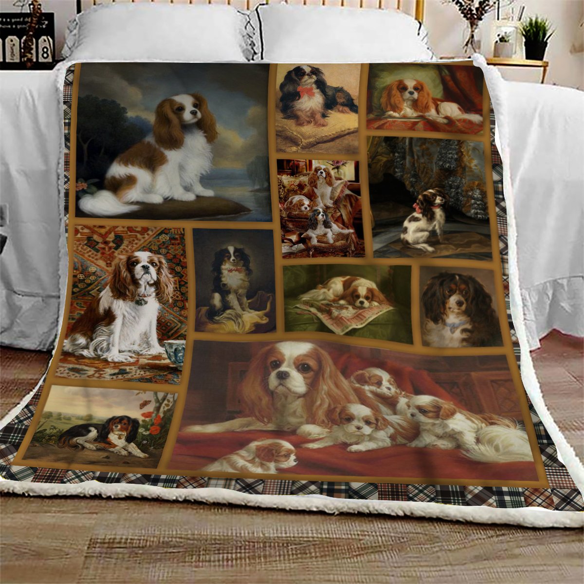 Cavalier King Charles Spaniel Happinest CL09100088MDF Sherpa Fleece Blanket