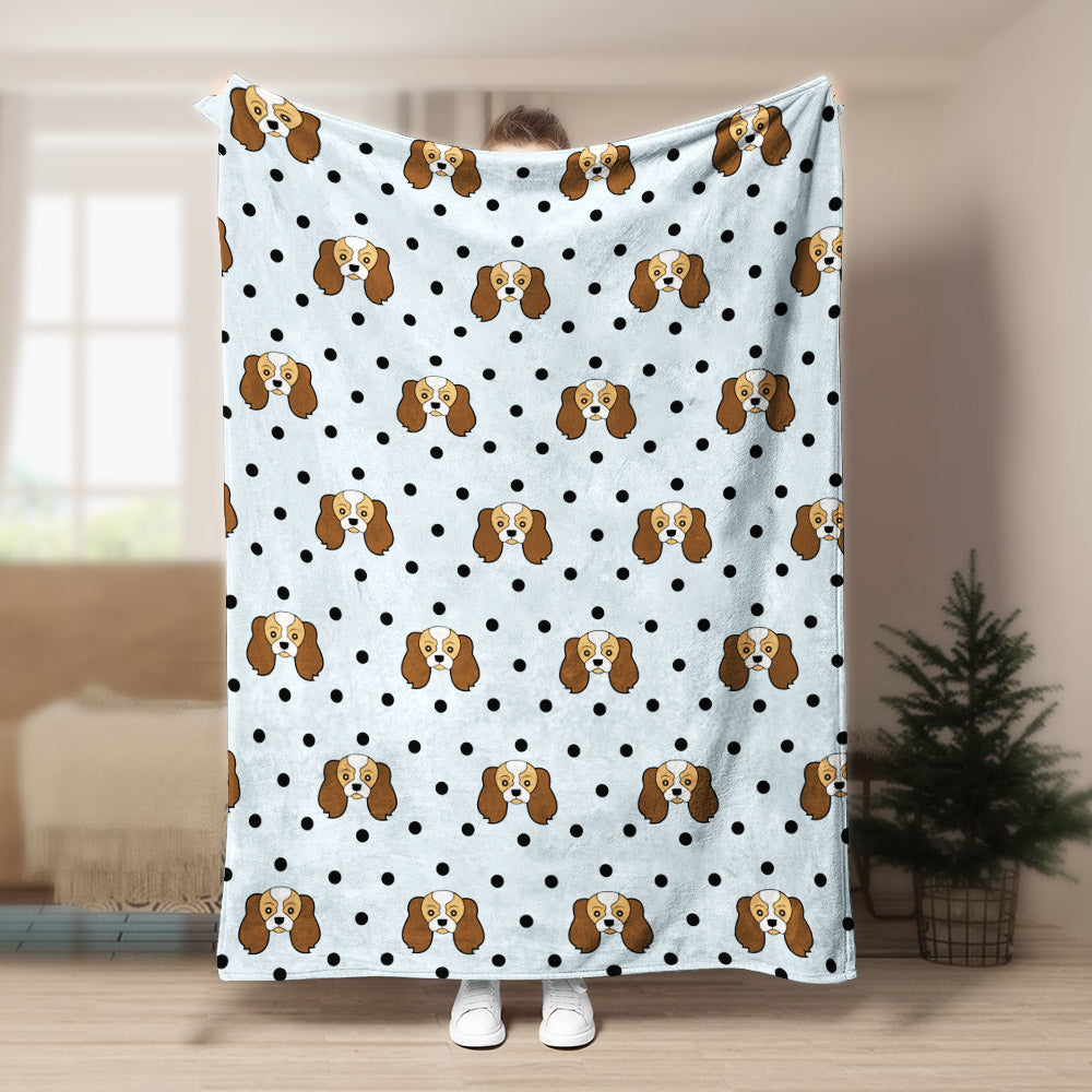 Cavalier King Charles Spaniels Pattern CLA15100543F Sherpa Fleece Blanket