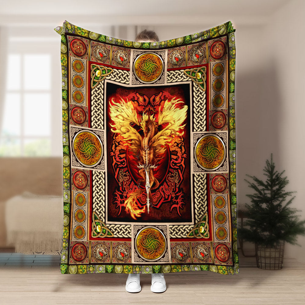 Celtic Dragon CL170818MD Sherpa Fleece Blanket