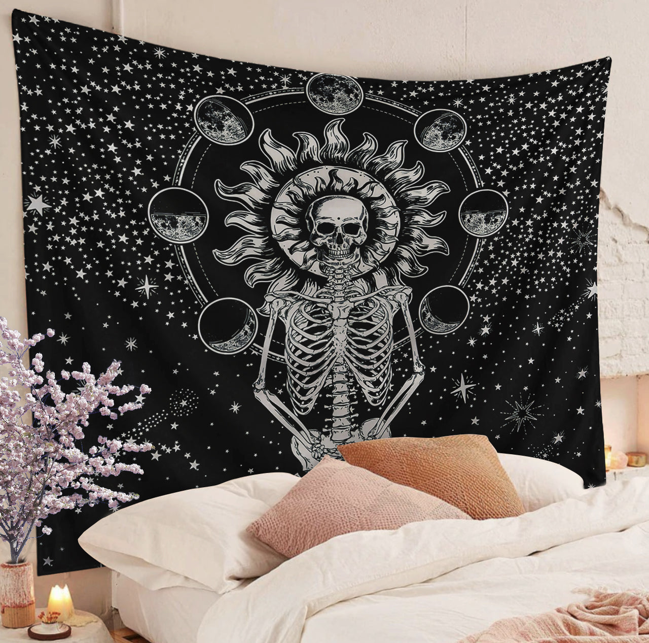 Chakra Meditiation Skull Skelton CLP070812 Decorative Wall Hanging Tapestry