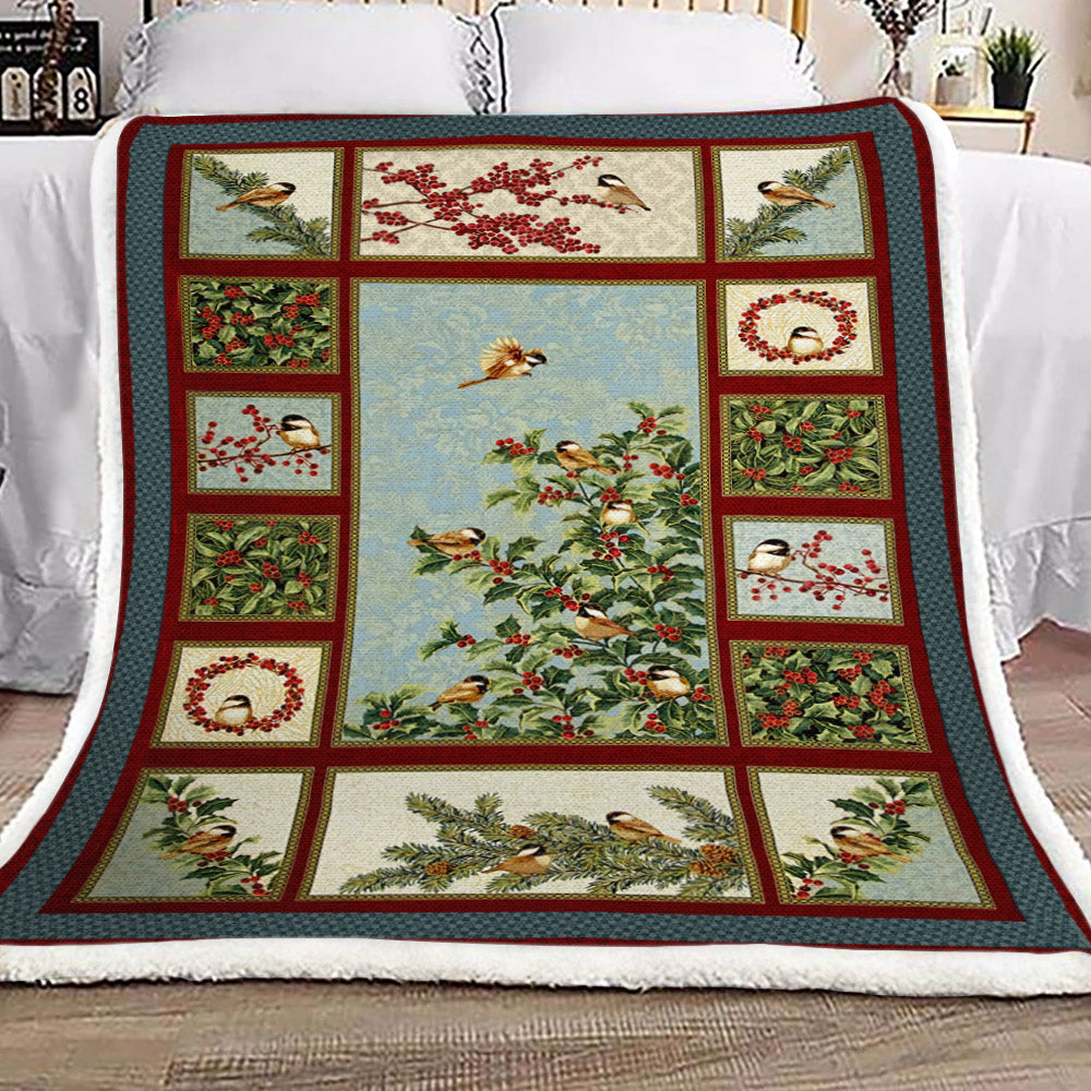 Chickadees YH3010144F Sherpa Fleece Blanket