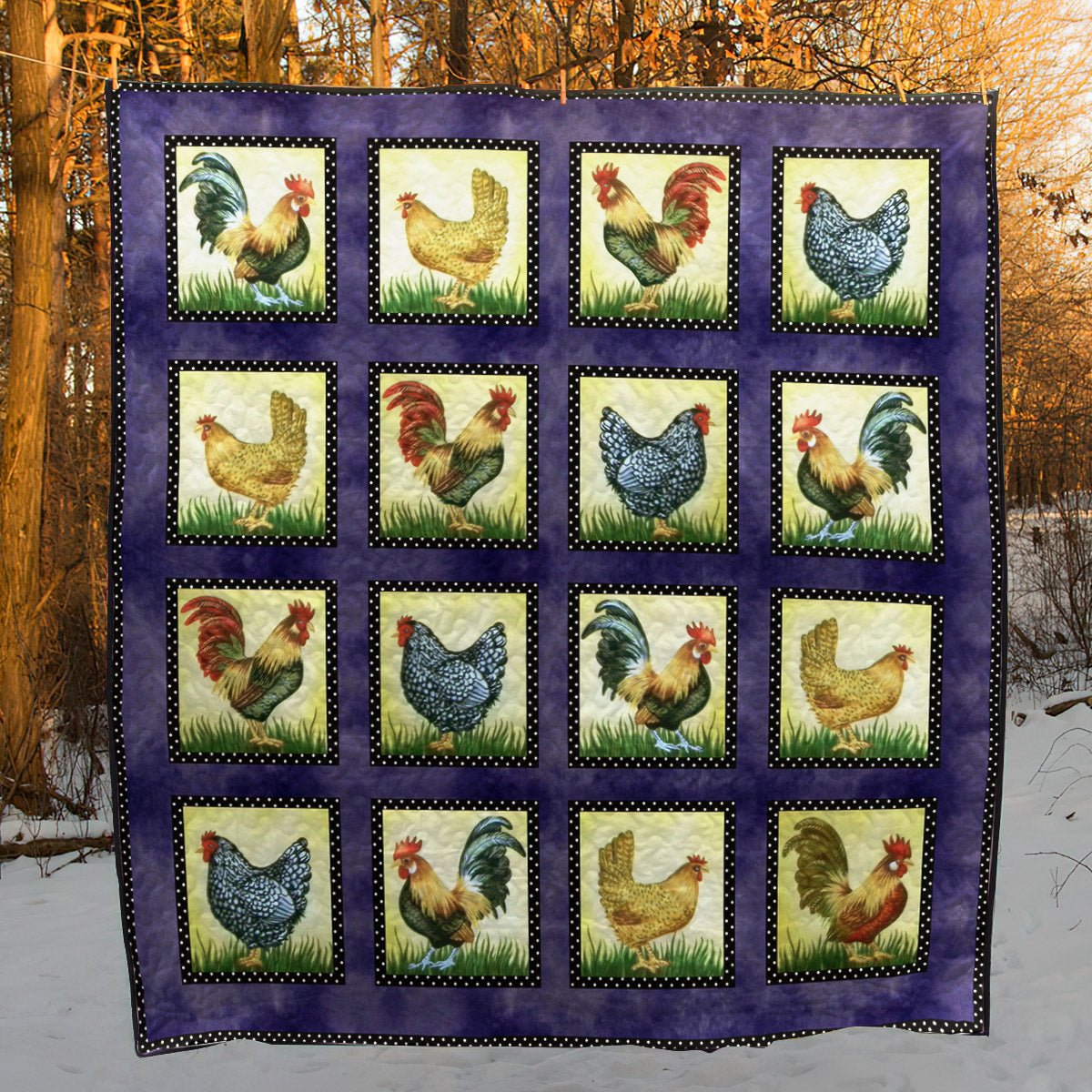 Chickens CLM250616 Quilt Blanket