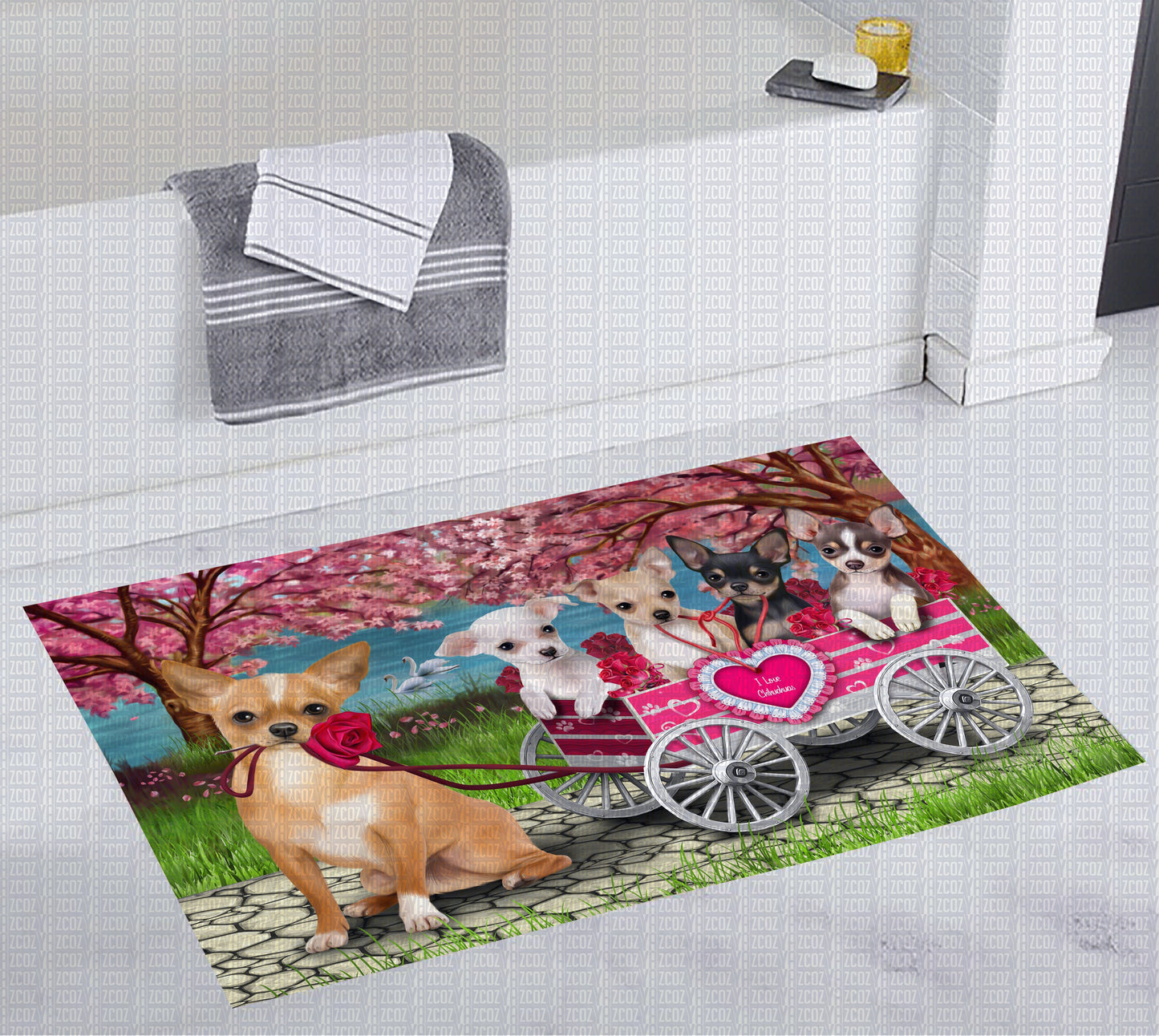 Chihuahuas CL20110704MDD Non-slip Door mats