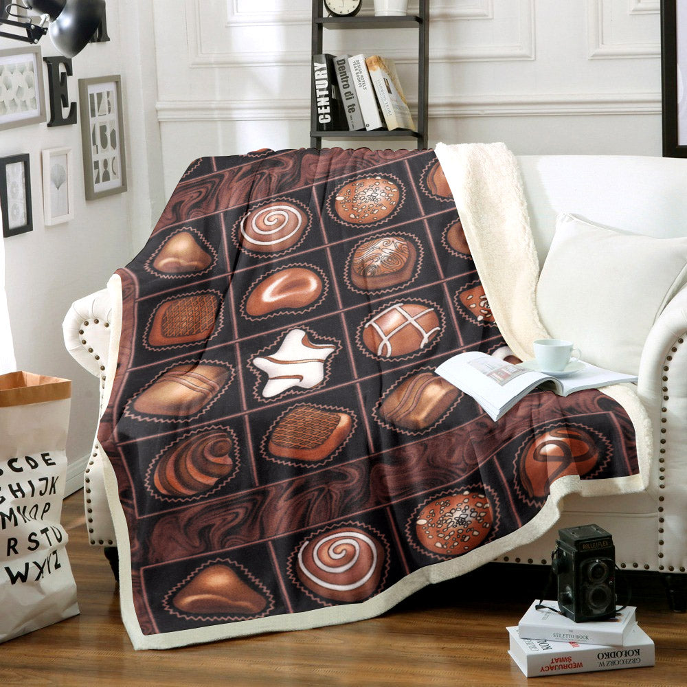 Chocolates In Squares TT1911040TT Sherpa Fleece Blanket