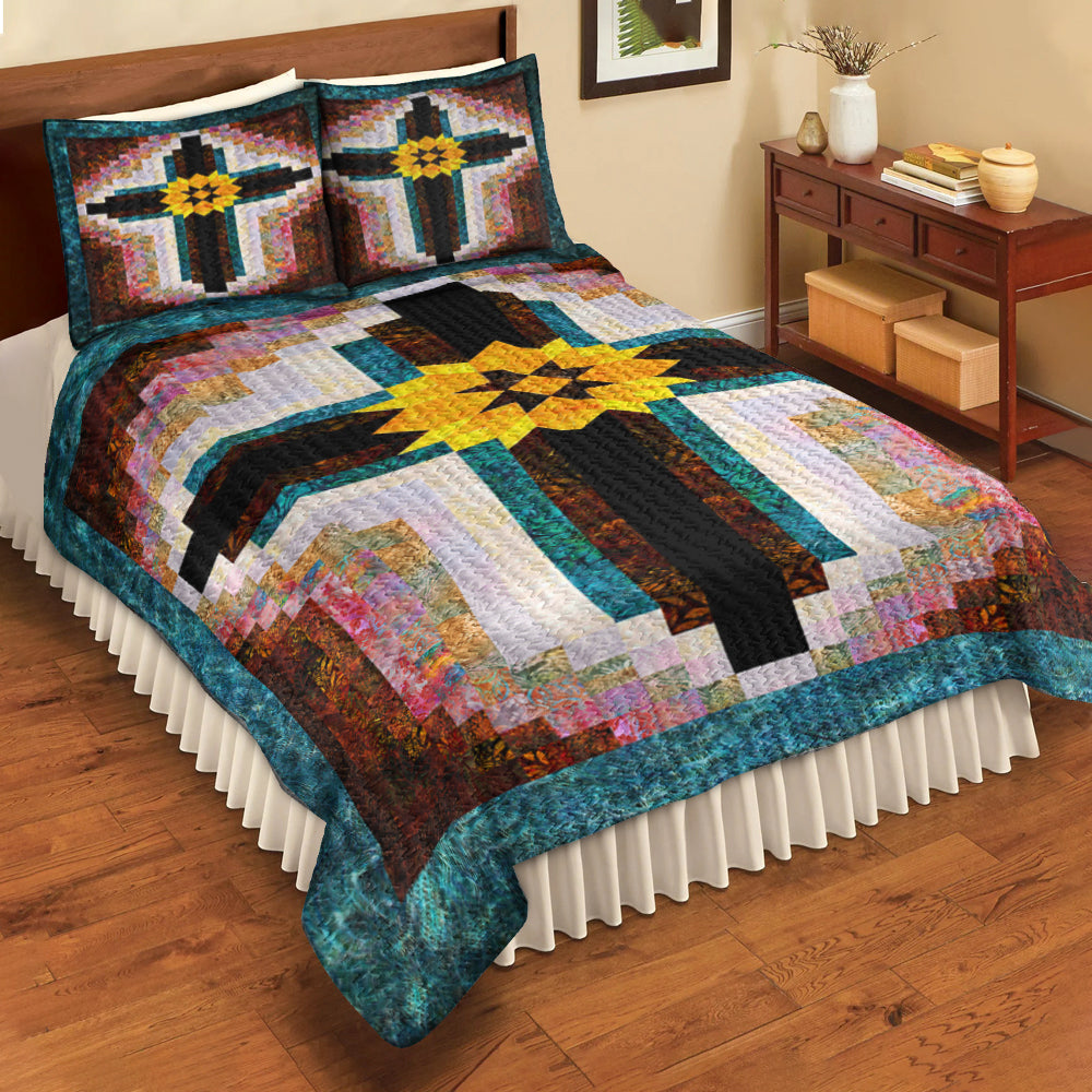 Christian Cross Quilt Bedding Set TL030602QS