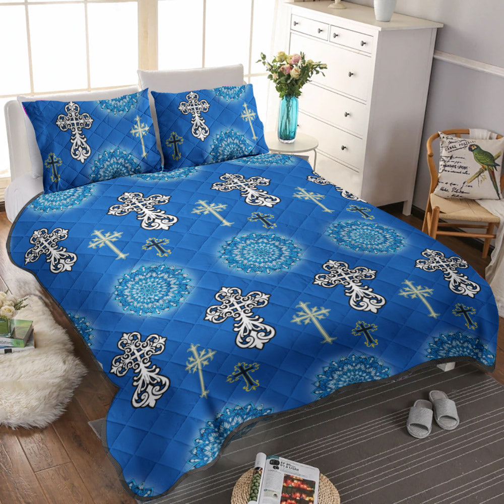 Christian Cross CLM2410067B Quilt Bedding Set