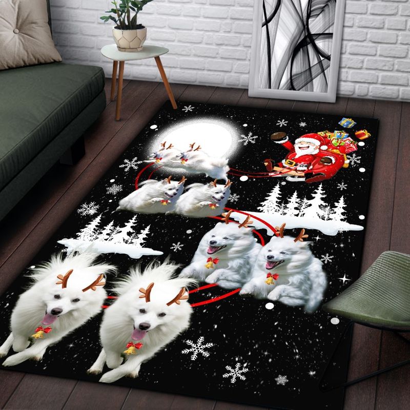Christmas American Eskimo Dog Reindeer CLM2310119M Rug
