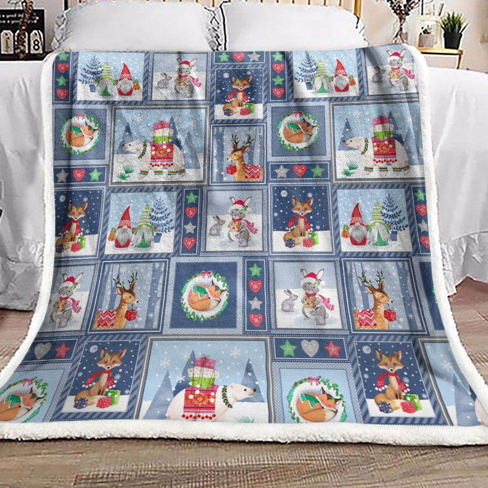 Christmas Animals HN1710034F Sherpa Fleece Blanket