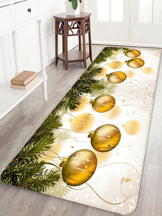 Christmas Ball Snowflake CLA2309065RU Runner Rug
