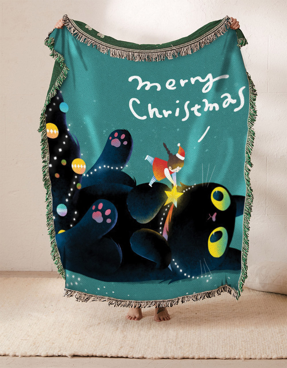 Christmas Cat DN1810052S Throw Blankets For Sofa