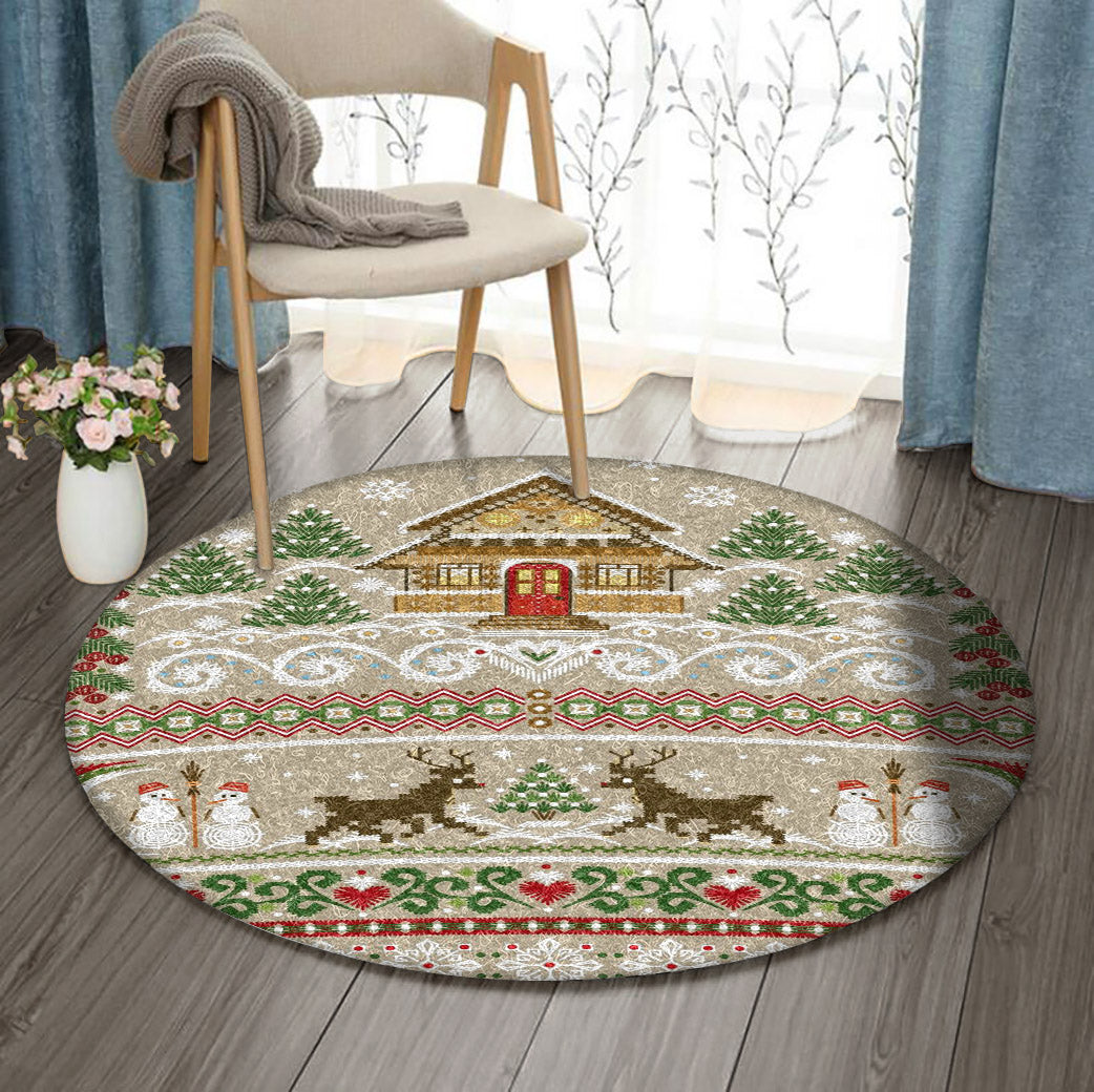 Christmas DN1110039RR Round Area Rug