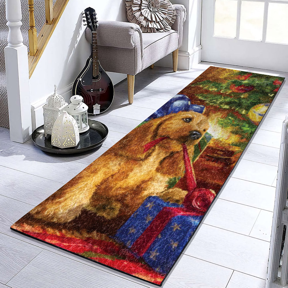 Christmas Golden Retriever DN1910086RU Runner Rug