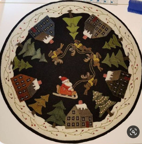 Christmas Night CLM1910031TM Round Area Rug