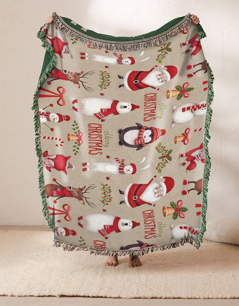 Christmas Polar Bear Deer BL2510091S Throw Blankets For Sofa