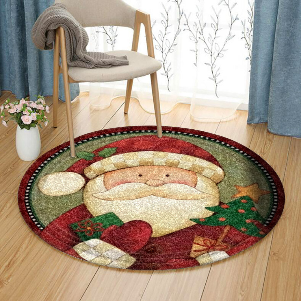 Christmas Santa Claus BT2410165RR Round Area Rug