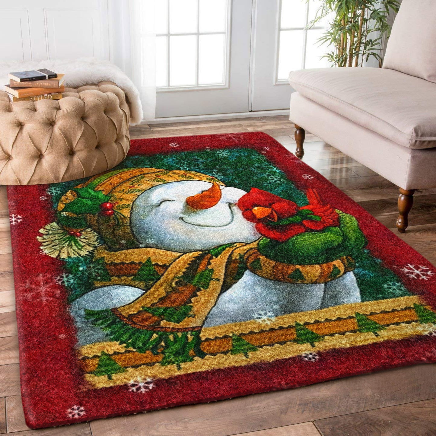 Christmas Snowman Cardinal BT2410054R Rug