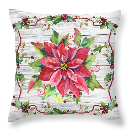 Christmas Treasures Poinsettia CLH18100204P Throw Pillow Covers