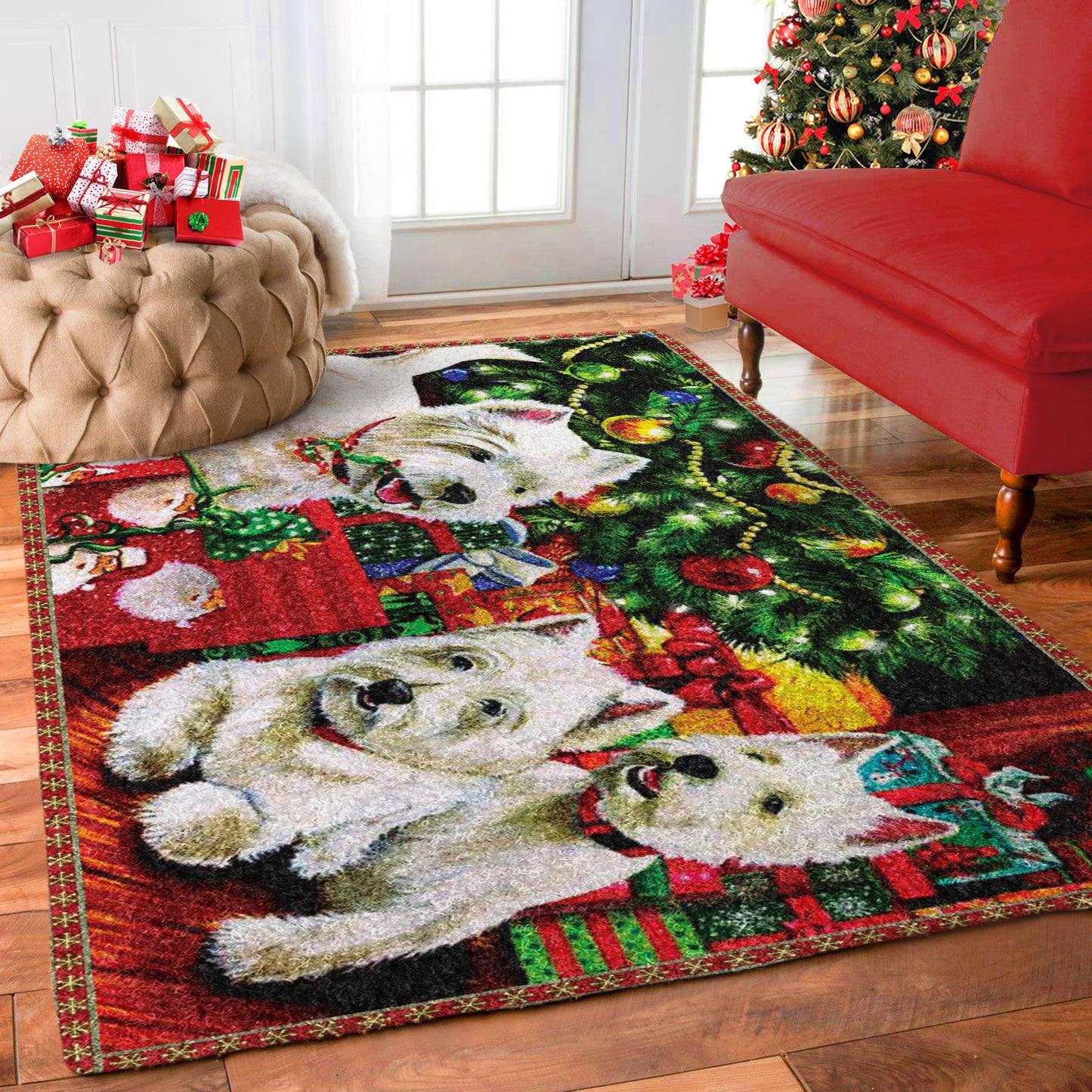 Christmas Westie AA2410037M Rug
