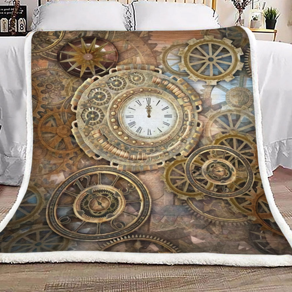 Clock HT1909041TT Sherpa Fleece Blanket