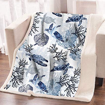 Coastal Life Turtle CLP1010032T Sherpa Fleece Blanket