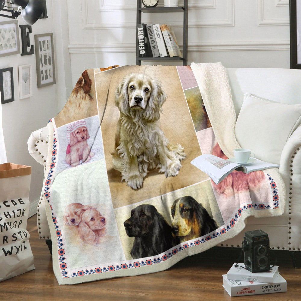 Cocker Spaniel Dog CL02110334MDF Sherpa Fleece Blanket
